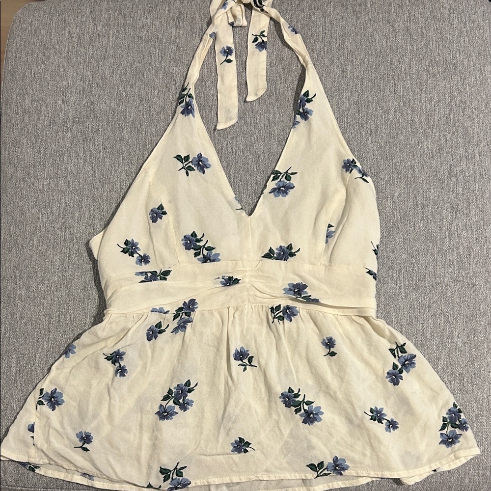 American Eagle Floral Halter Neck Top